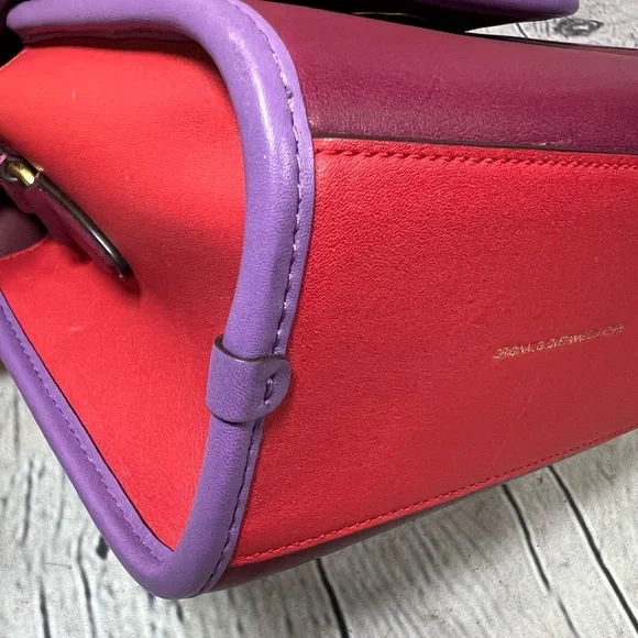 COACH Originals Turn-lock Lunchbox Bag PURPLE RED RASPBERRY Leather EXC COND! - Picture 8 of 15